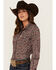 Image #2 - Cinch Women's Printed Long Sleeve Snap Western Shirt, Purple, hi-res