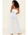 Image #2 - Flying Tomato Women's Front Pocket Flare Leg Jeans, Blue, hi-res