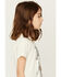 Image #2 - Shyanne Girls' Maisie Spotted Horse Fringe Short Sleeve Graphic Tee, Cream, hi-res