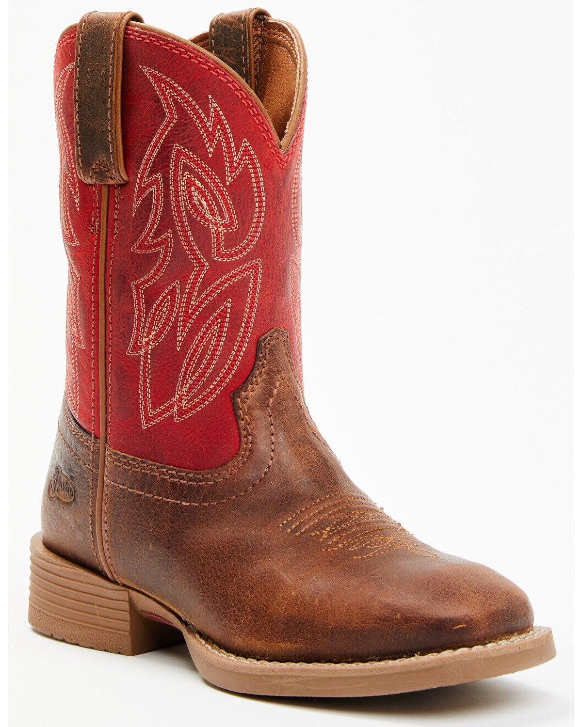 Justin Boys' Canter Western Boots - Square Toe, Cognac, hi-res