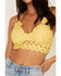 Image #3 - Wishlist Women's Strappy Lace Applique Scallop Lace Bralette, Yellow, hi-res