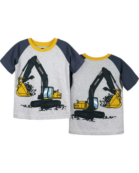 Image #1 - John Deere Toddler Boys' Coming and Going Short Sleeve Graphic T-Shirt , Grey, hi-res