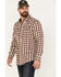 Image #3 - Moonshine Spirit Men's Dirt Runner Plaid Print Snap Western Flannel Shirt , Cream, hi-res