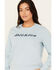 Image #2 - Dickies Women's Heavyweight Wordmark Crew Neck Fleece Sweatshirt, Light Blue, hi-res