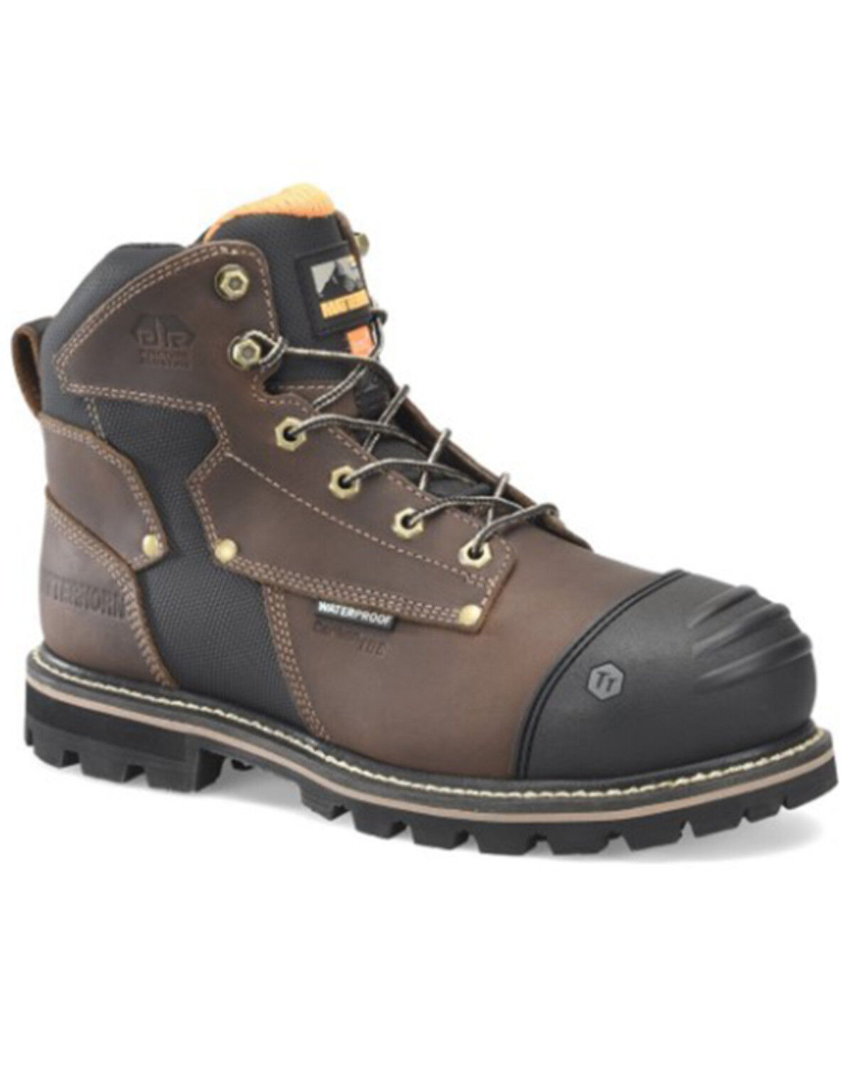 Image #1 - Matterhorn Men's 6" I-Beam Int. Met Guard Waterproof Work Boots - Composite Toe, Brown, hi-res