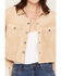 Image #3 - Shyanne Women's Sierra Faux Suede Trucker Jacket, Khaki, hi-res