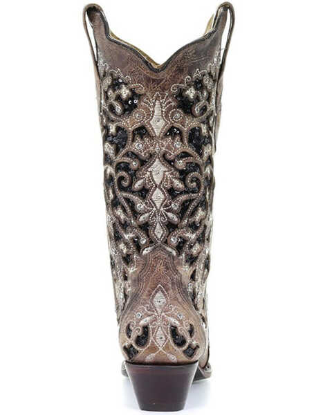 Image #4 - Corral Women's Floral Embroidered Western Boots - Snip Toe, Brown, hi-res