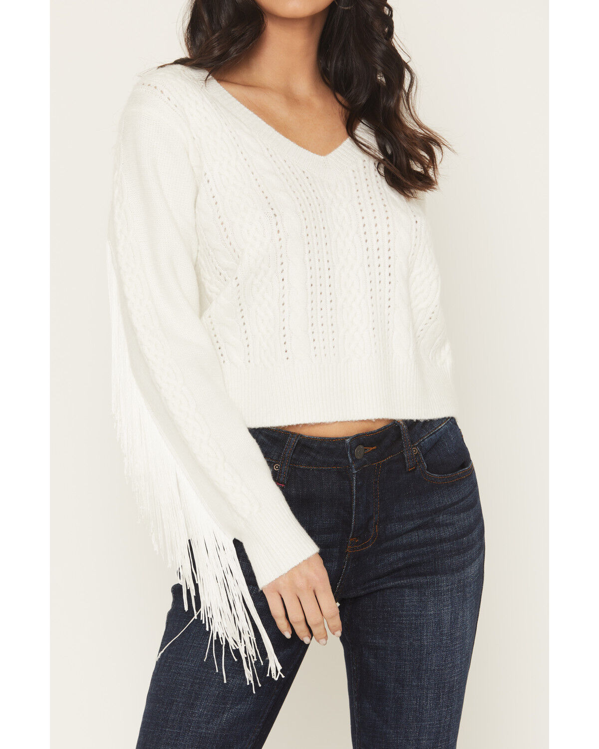 Image #3 - Idyllwind Women's Strombury Fringe Sweater, Cream, hi-res