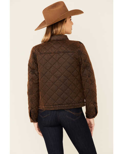 Image #4 - Shyanne Women's Dark Brown Quilted Oilskin Button-Front Jacket , , hi-res