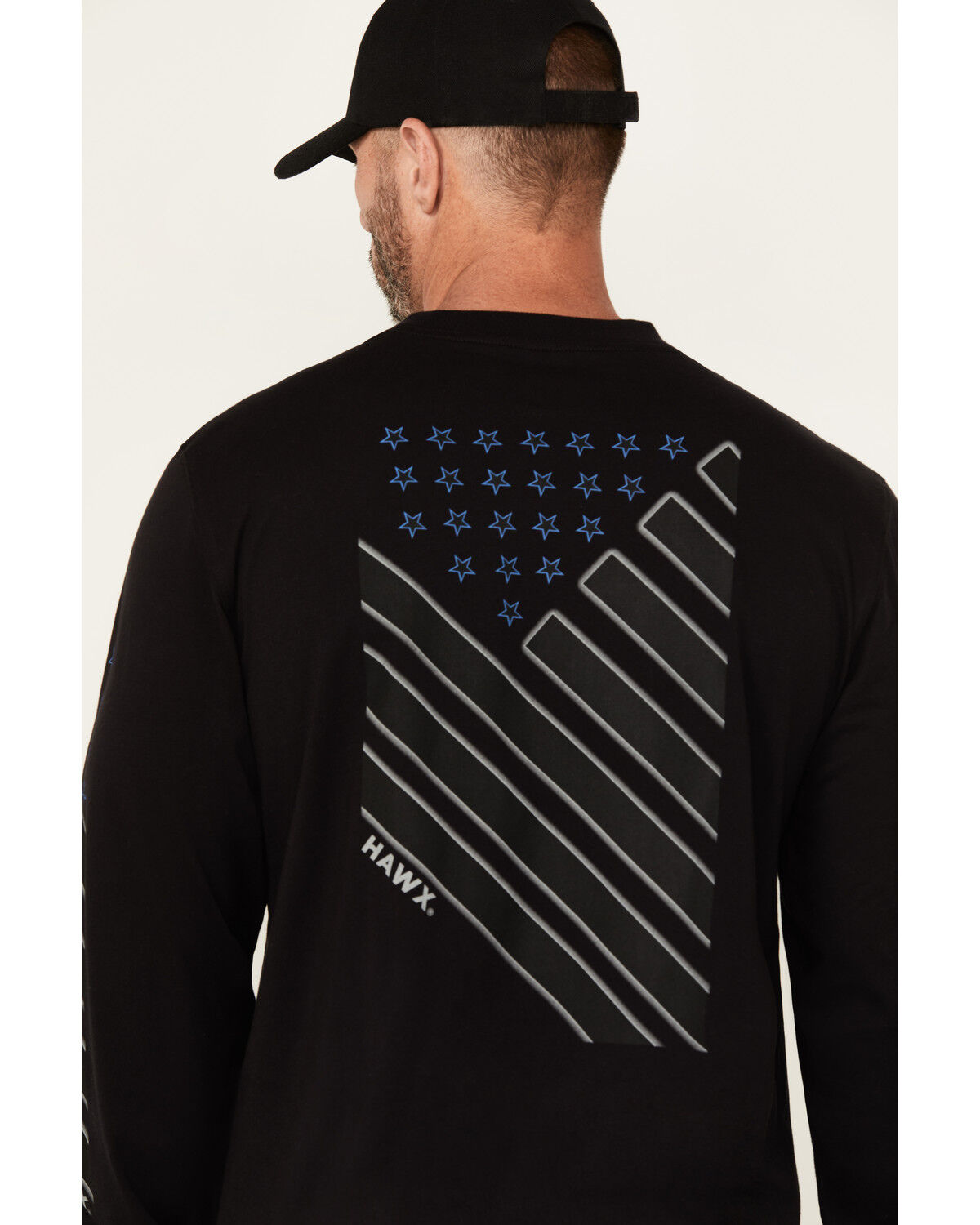 Image #3 - Hawx Men's Stripes Long Sleeve Graphic Work T-Shirt, Black, hi-res