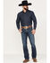 Image #1 - Cinch Men's Ian Dark Wash Slim Bootcut Performance Stretch Denim Jeans, Indigo, hi-res