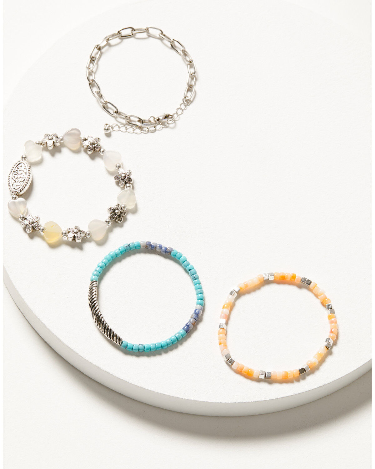 Image #1 - Shyanne Women's Multi Bead & Chain Bracelet Set - 4-piece, Multi, hi-res