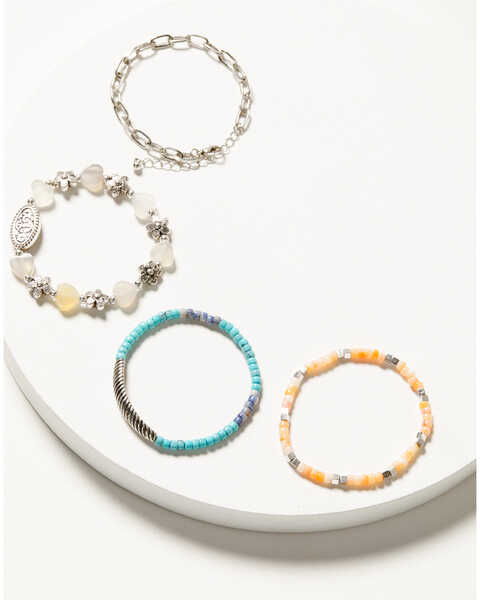 Image #1 - Shyanne Women's Multi Bead & Chain Bracelet Set - 4-piece , Multi, hi-res