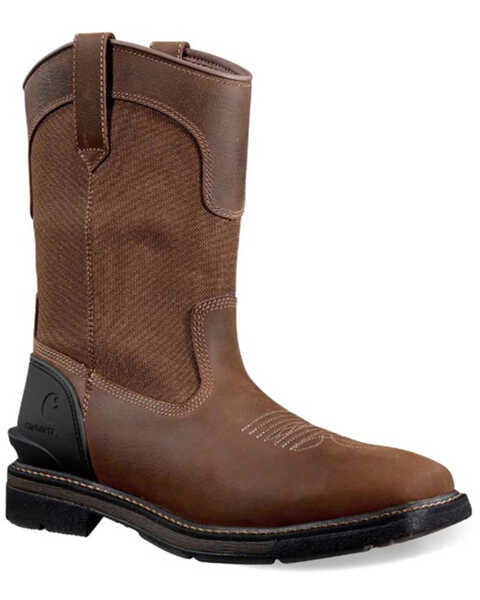 Image #1 - Carhartt Men's 11" Montana Water Resistant Wellington Work Boots - Steel Toe , Brown, hi-res