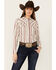 Image #1 - Shyanne Women's Rocksprings Striped Long Sleeve Snap Western Shirt, Brick Red, hi-res
