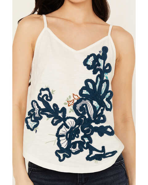 Image #3 - Shyanne Women's Floral Embroidered Tank , White, hi-res
