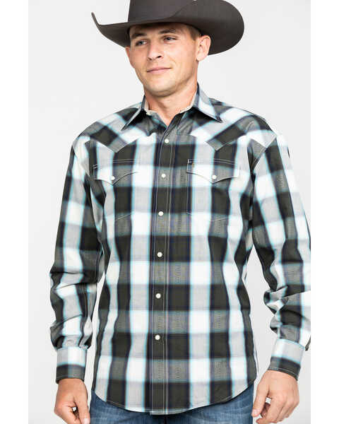 Image #5 - Stetson Men's Gray Large Plaid Long Sleeve Western Shirt , Grey, hi-res