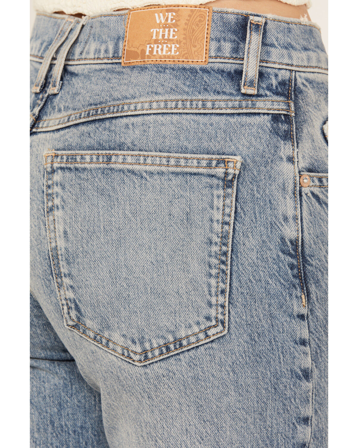 Image #4 - Free People Women's Risk Taker Straight Stretch Denim Jeans, Light Wash, hi-res