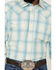 Image #3 - Stetson Men's Plaid Print Long Sleeve Pearl Snap Western Shirt, Turquoise, hi-res