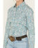 Image #3 - Rough Stock by Panhandle Women's Paisley Print Long Sleeve Pearl Snap Stretch Western Shirt, Turquoise, hi-res