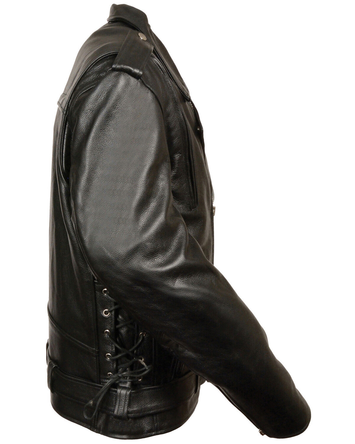 Image #3 - Milwaukee Leather Men's 4X Black Vented Side Lace Leather Motorcycle Jacket, Black, hi-res