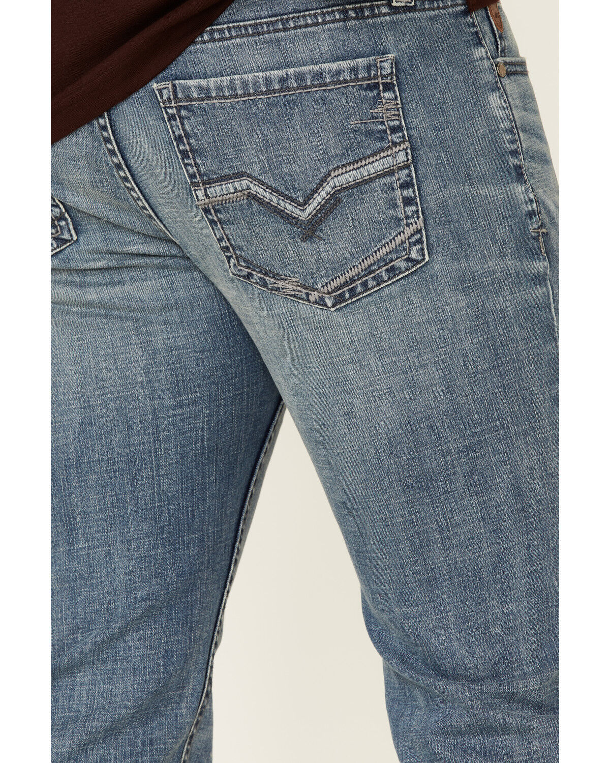 Image #4 - Moonshine Spirit Men's Hang Fire Medium/Light Wash Stretch Slim Bootcut Jeans, , hi-res