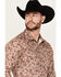 Rock & Roll Denim Men's Paisley Print Stretch Long Sleeve Snap Western Shirt, Red, hi-res