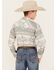 Image #4 - Rock & Roll Denim Boys' Southwestern Long Sleeve Pearl Snap Western Shirt, Aqua, hi-res