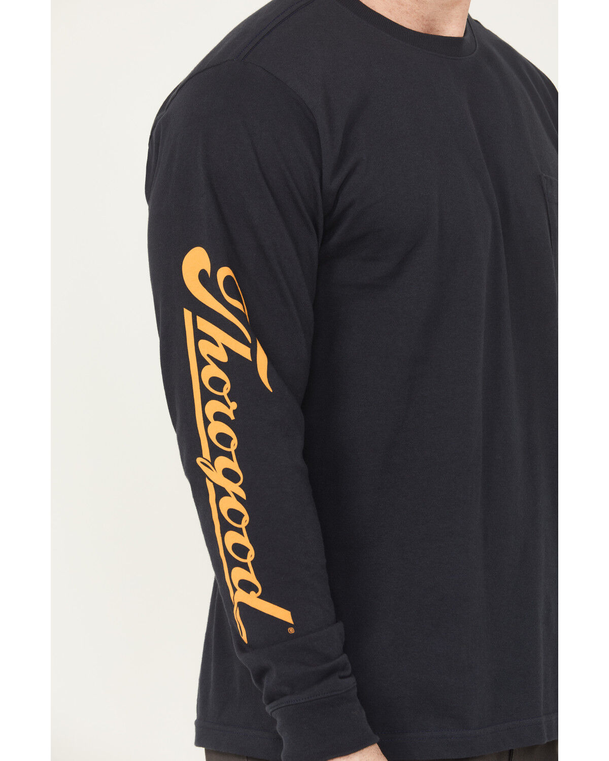 Image #3 - Thorogood Men's USA Logo Long Sleeve Work T-Shirt, Dark Blue, hi-res