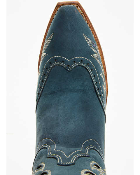 Image #6 - Laredo Women's Floral Underlay Western Boots - Snip Toe , Dark Blue, hi-res