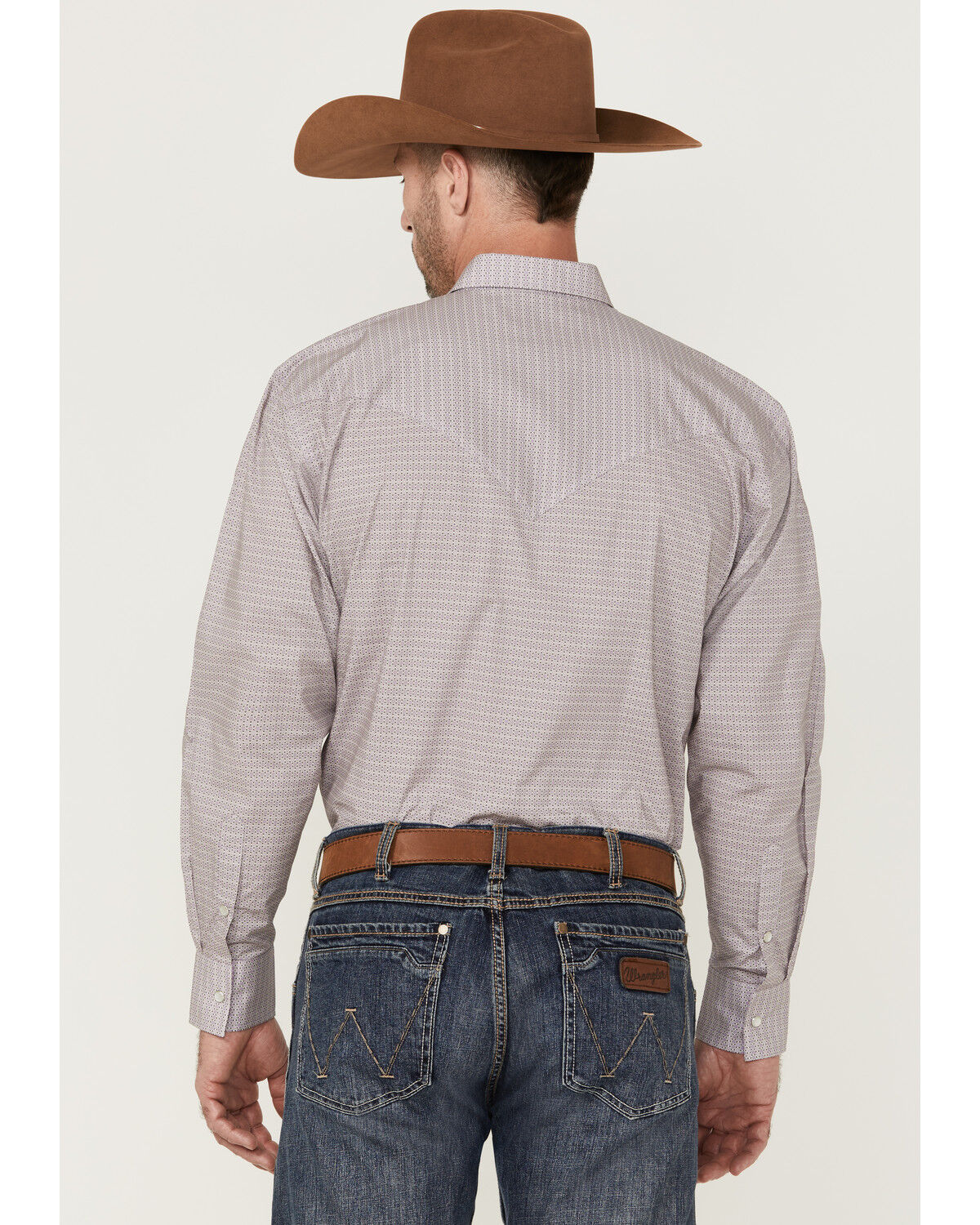 Image #4 - Resistol Men's Arcadia Geo Print Long Sleeve Pearl Snap Western Shirt, Purple, hi-res