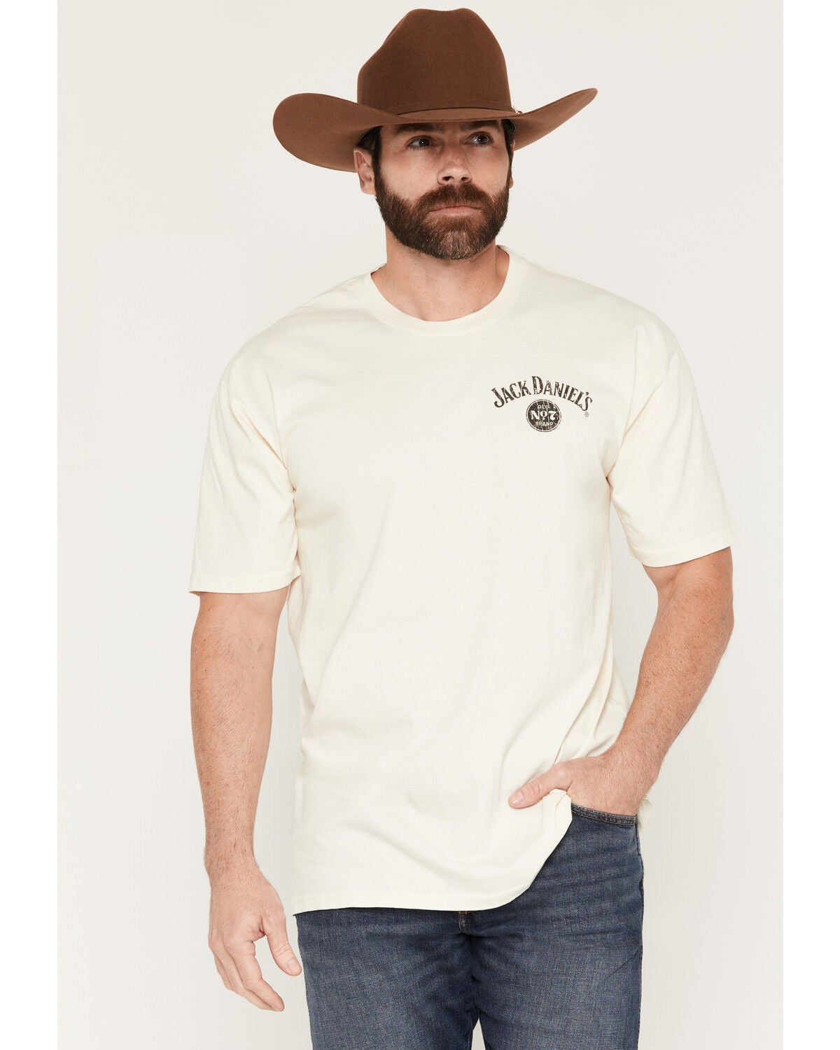 Image #2 - Jack Daniel's Men's Boot Barn Exclusive Old No. 7 Short Sleeve Graphic T-Shirt, Ivory, hi-res