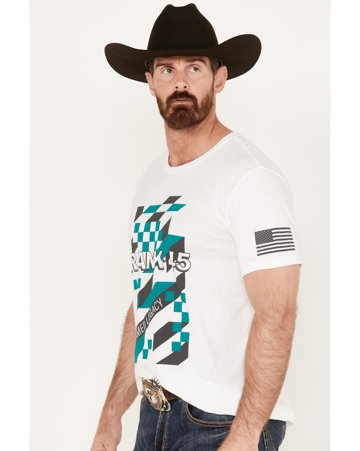 Image #2 - RANK 45® Men's Logo Graphic Short Sleeve T-Shirt, Light Blue, hi-res