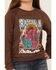 Image #3 - Rock & Roll Denim Girls' Ramblin Desert Graphic Long Sleeve Pullover , Brown, hi-res