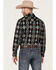 Image #4 - Rock & Roll Denim Men's Vertical Southwestern Print Long Sleeve Snap Western Shirt , Black, hi-res