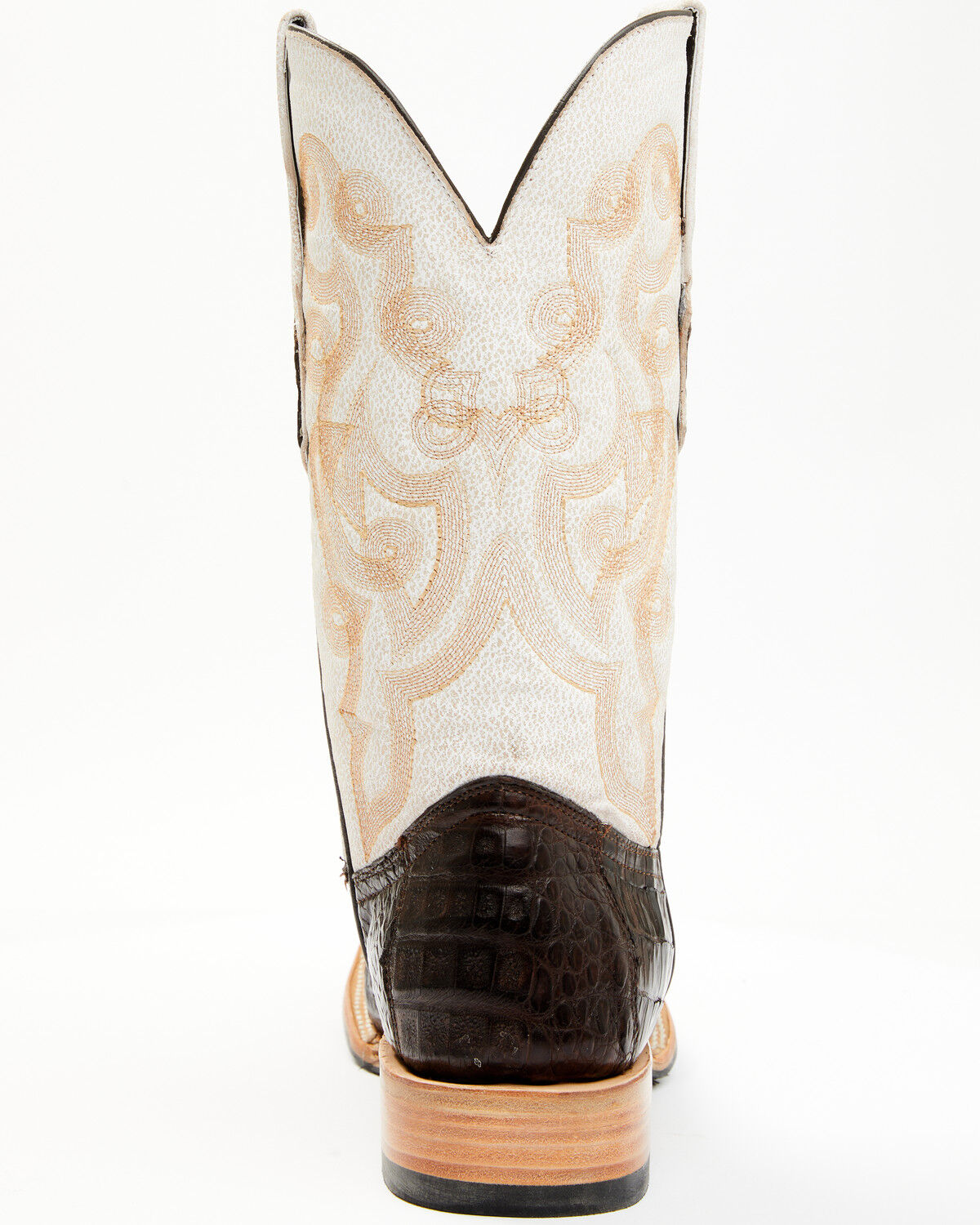 Image #5 - Tanner Mark Men's Exotic Caiman Belly Western Boots - Broad Square Toe, Brown, hi-res