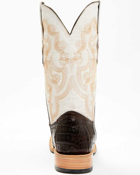 Image #5 - Tanner Mark Men's Exotic Caiman Belly Western Boots - Broad Square Toe, Brown, hi-res