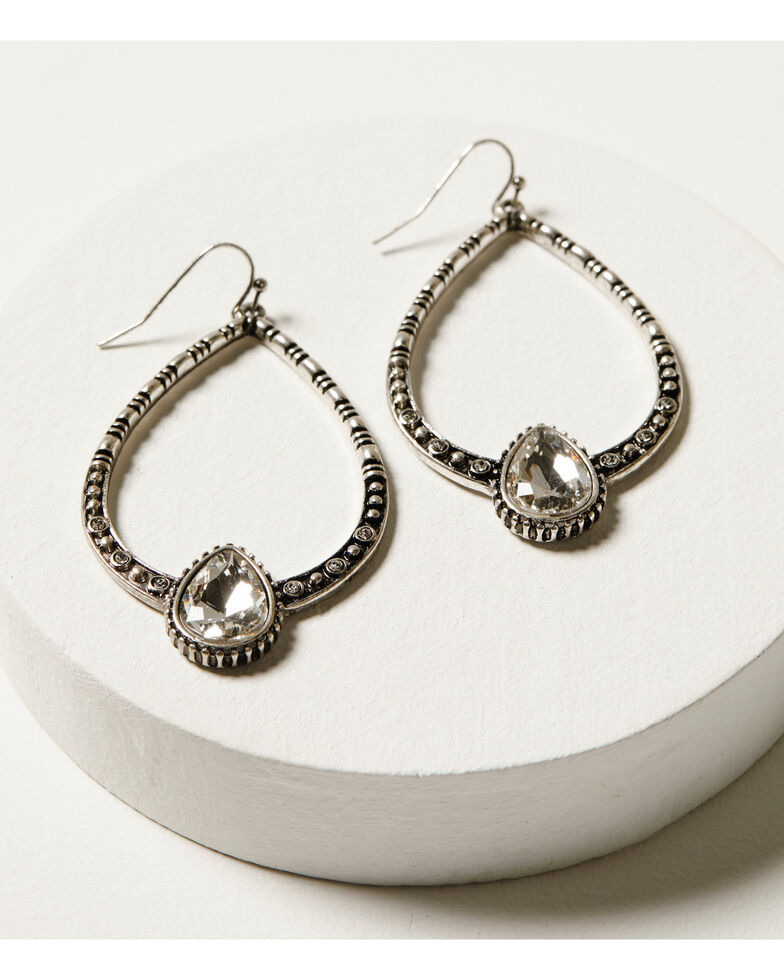 Shyanne Women's Prism Skies Iridescent Teardrop Earrings, Silver, hi-res