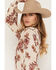 Image #2 - Shyanne Women's Rollins Floral Print Long Sleeve Ruffle Blouse, Natural, hi-res