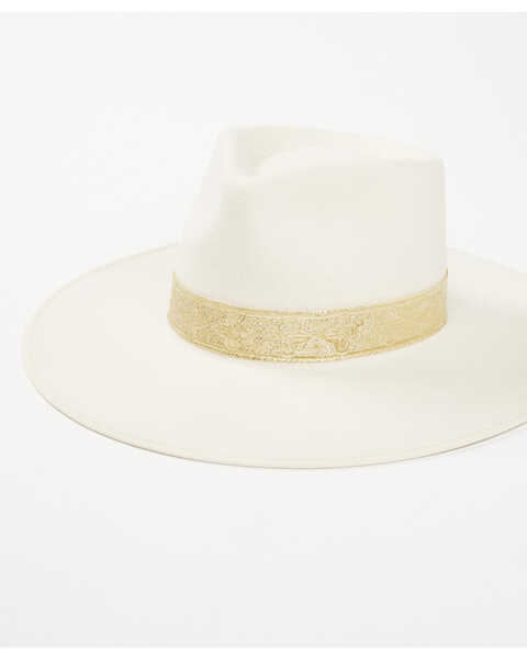 San Diego Hat Company Women's Jacquard Band Fedora, Cream, hi-res