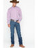 Image #6 - Cinch Men's Burgundy Stripe Long Sleeve Button-Down Shirt, Burgundy, hi-res