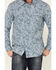 Moonshine Spirit Men's Bayou Born Large Paisley Print Long Sleeve Western Shirt , Light Blue, hi-res