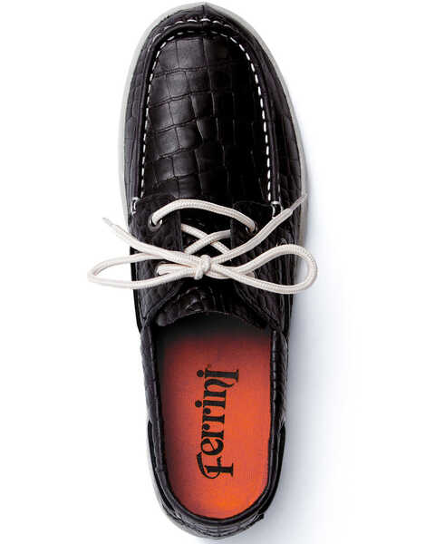 Image #5 - Ferrini Men's Croc Print Rogue Driving Shoes - Moc Toe, Black, hi-res