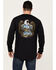 Image #2 - Ariat Men's Rebar Workman Chrome Moto Eagle Long Sleeve Graphic Work T-Shirt, Black, hi-res