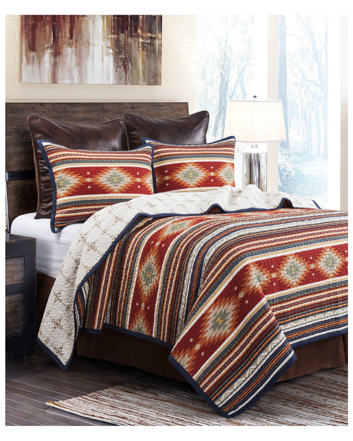 HiEnd Accents Del Sol Full/Queen Quilt Set - 3 Piece, Multi, hi-res