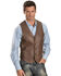 Image #1 - Scully Men's Lambskin Leather Western Vest - Big & Tall, Chocolate, hi-res