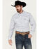 Image #1 - Cowboy Hardware Men's Tonal Paisley Print Long Sleeve Pearl Snap Western Shirt , White, hi-res