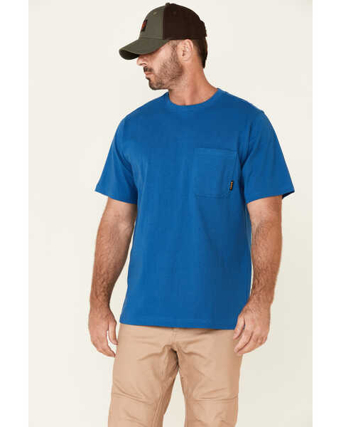 Image #1 - Hawx Men's Forge Short Sleeve Work Pocket T-Shirt , Blue, hi-res