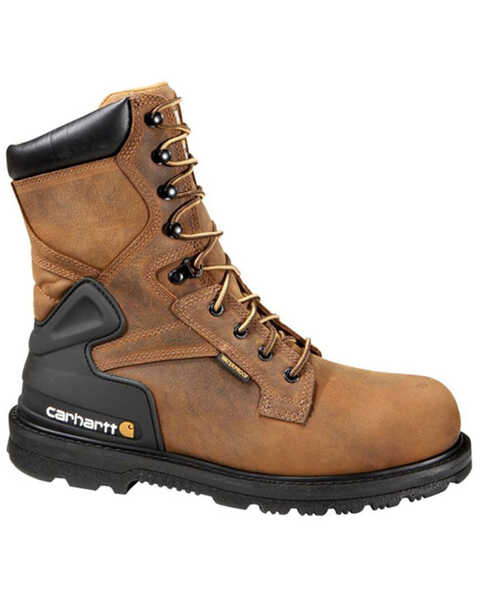 Image #2 - Carhartt Men's 8" Bison Waterproof Work Boots - Steel Toe, Bison, hi-res