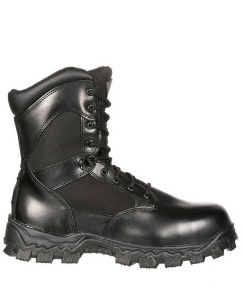 Image #3 - Rocky Men's 8" AlphaForce Zipper Waterproof Duty Boots, Black, hi-res